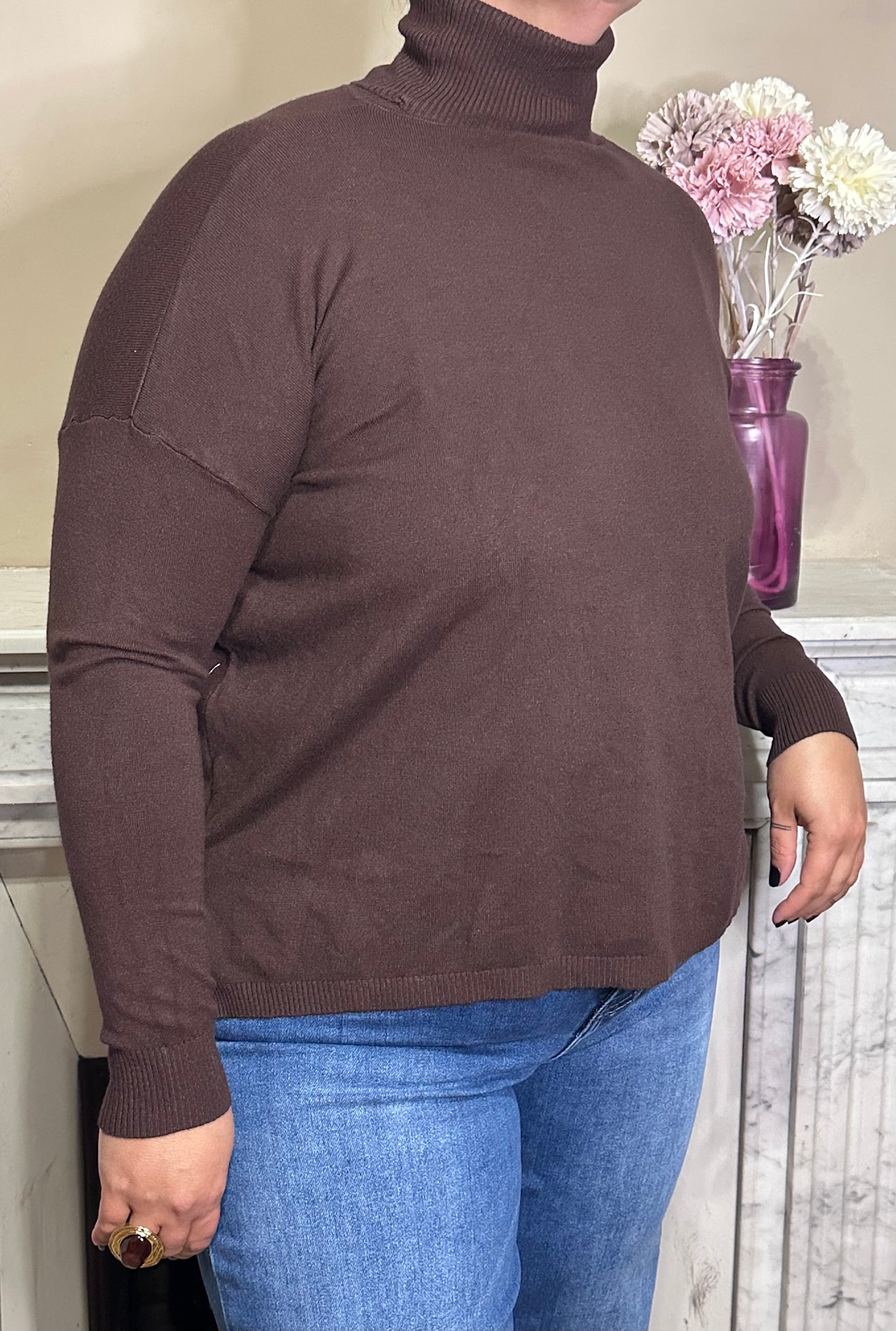 Pull col roulé