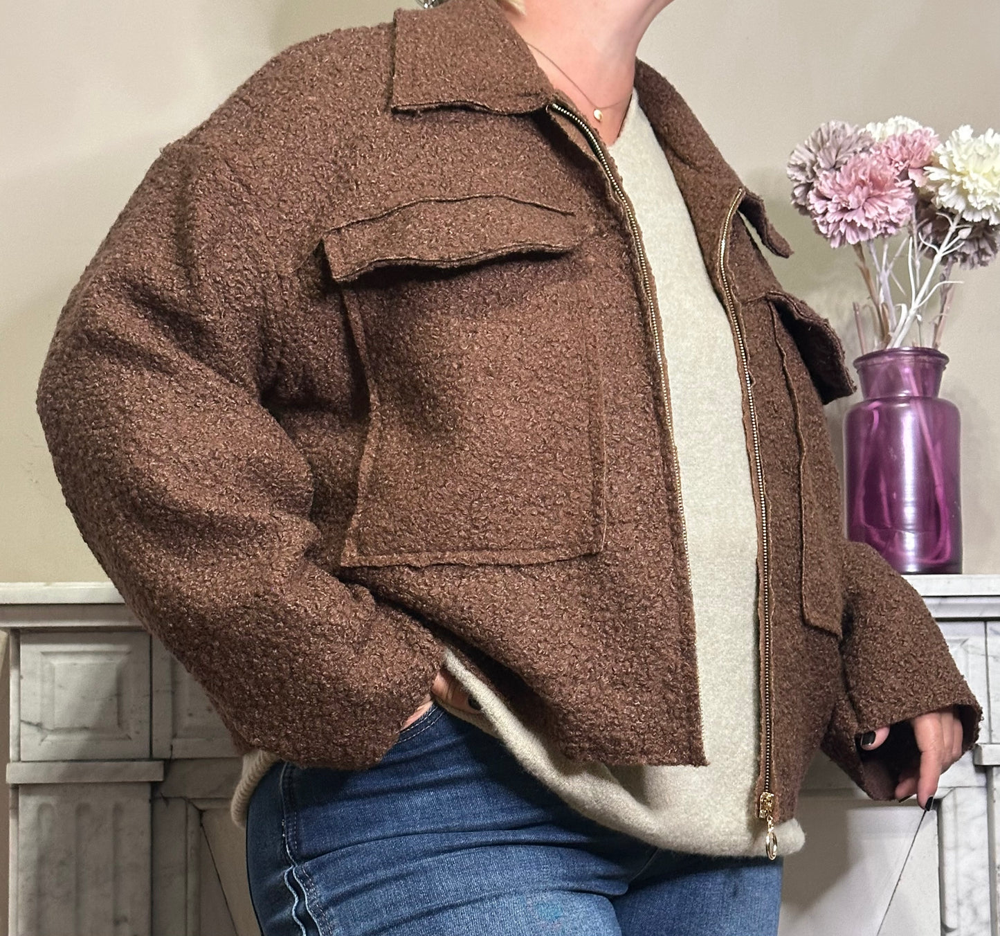 Veste laine bouillie